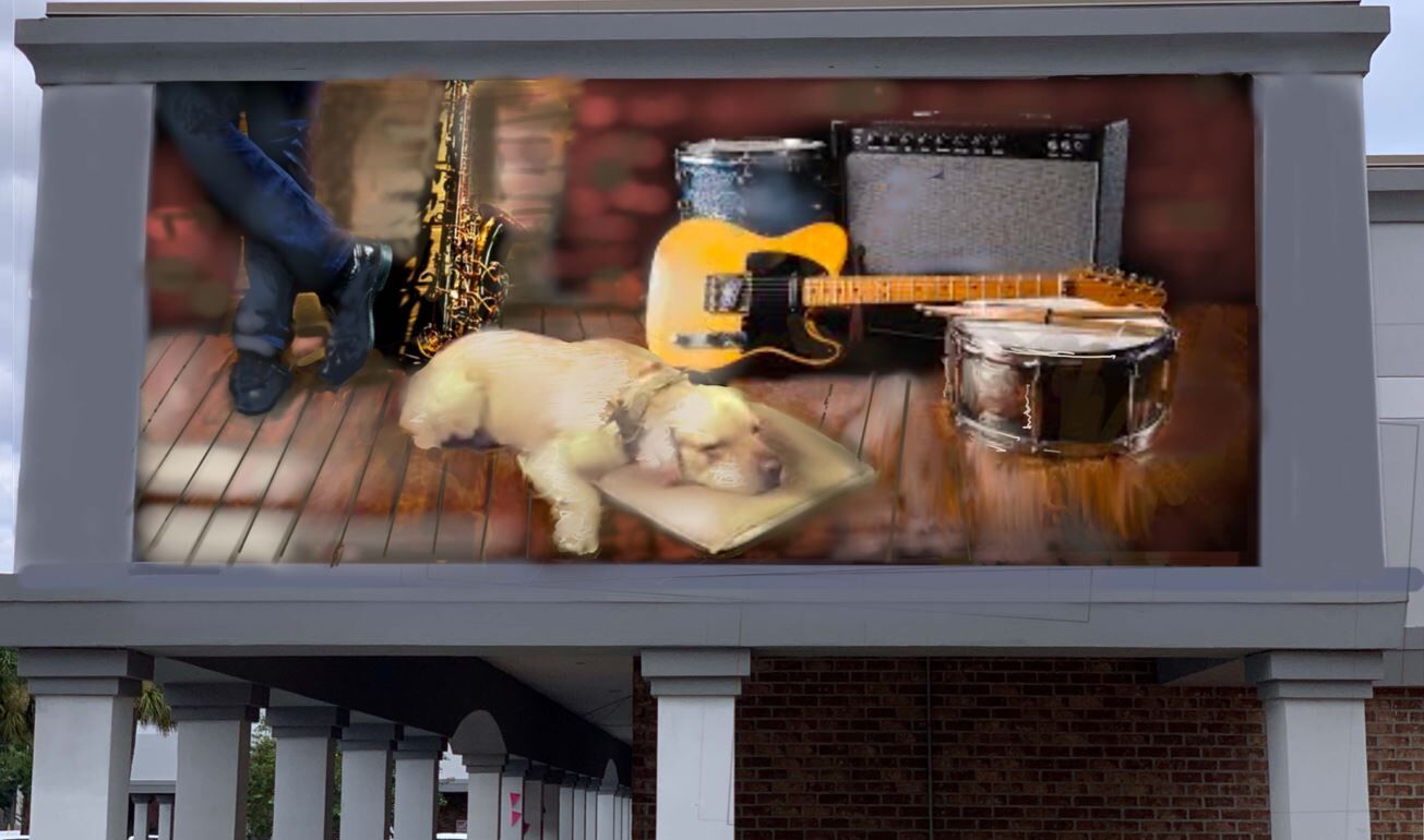 James Island Center music-themed proposed mural